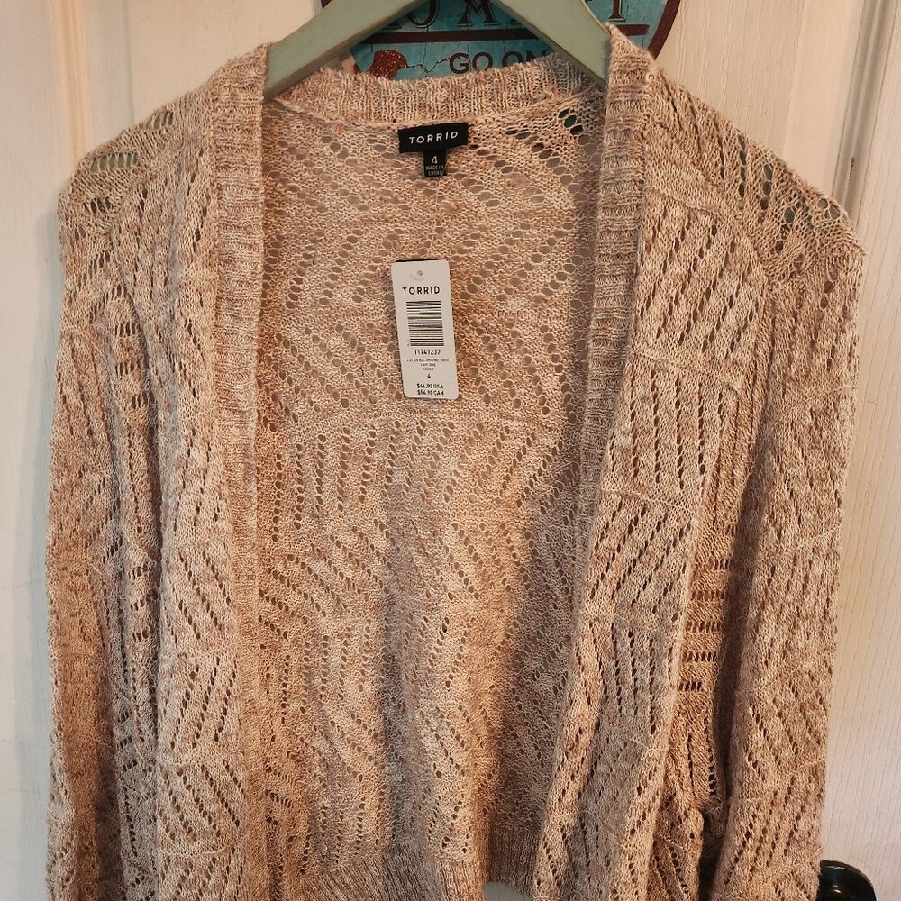 Torrid Tan Marl Knit Shrug Plus Size 4